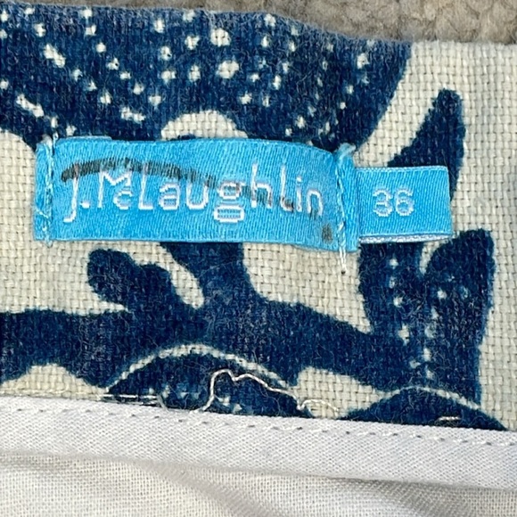 J McLaughlin Floral Cotton Chino Shorts Vacation Blue - Picture 5 of 10